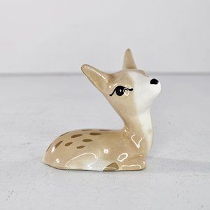Vintage Szeiler England Deer Fawn Miniature Figurine Head Up